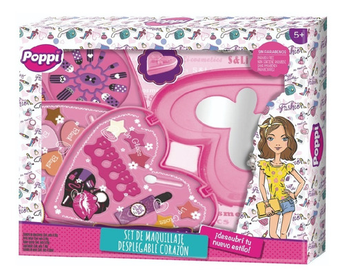 Set De Maquillaje Infantil Desplegable Corazón Poppi 