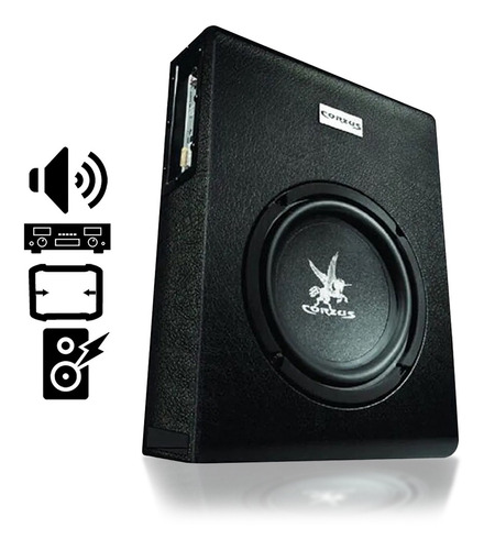 Caixa Amplificada Corzus 350w Slim Sub 8 Pol Som Automotivo