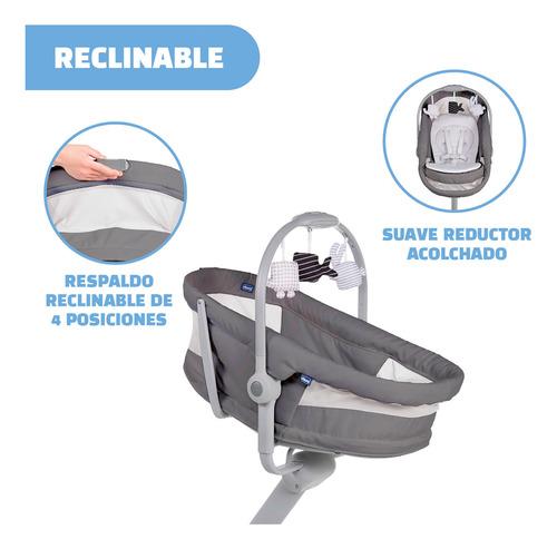 Moises Con Pedestal Baby Hug 4 En 1 Dark Grey