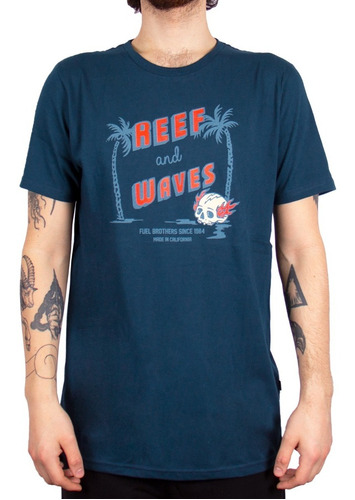 Remera Hombre Reef Reefers Manga Corta Estampada 