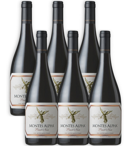 Montes Alpha Vino Pinot Noir Caja X6u 750ml Colchagüa Chile 