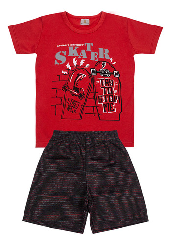 Conjunto Infantil Masculino Skate Try To Stop Roupa Menino