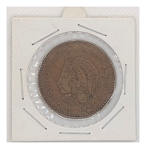 Moneda De 50 Centavos 1956 México - Moctezuma