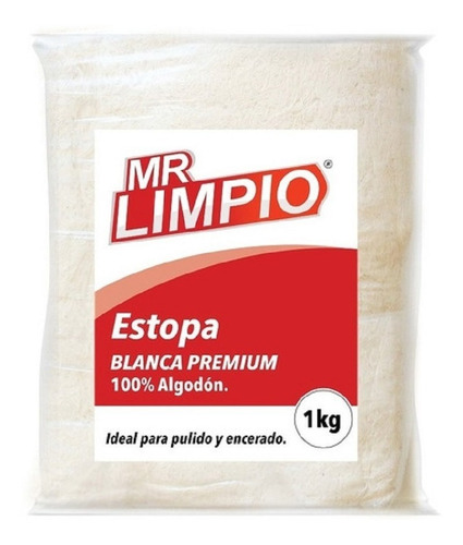 Estopa Blanca 100% Algodón Pqte. De 1 Kg. - Mr. Limpio