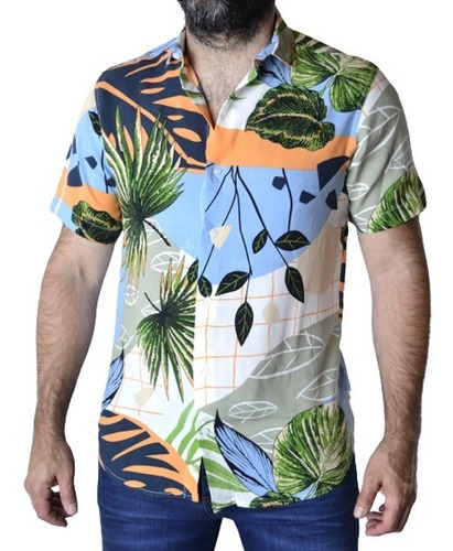 Camisa Hawaiana Flores Floreada Hombre The Big Shop