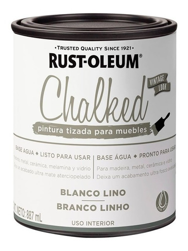 Pintura A La Tiza Chalked Blanco Lino Rust Oleum Vintage