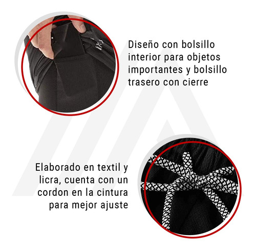 Short Hombre Ejercicios Licra Negro