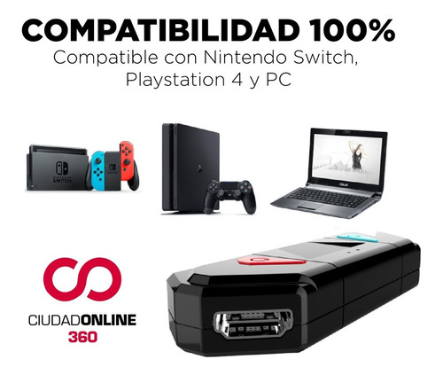 Accesorio Ps4 Adaptador Audio Bluetooth Video Hdmi Ps4