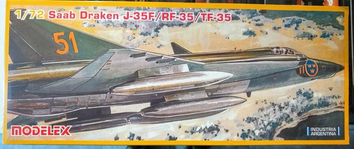 Avion Saab Draken J-35f/rf-35/tf35 Maqueta 1/72 Modelex  Industria Argentina 