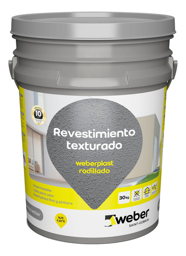 Revestimiento Weberplast Aplicación Rodillo 30kg Rodillado