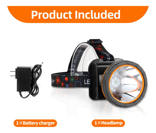 Linterna Frontal Led Recargable Impermeable Para Caza Pesca Color De La Luz Color De La Linterna