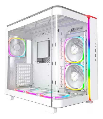 Gabinete Montech King 95 Pro Vidrio Curvo 6 Fans Pwm Argb !