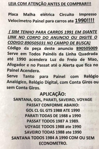 Imagem 2 de 8 de Circuito Placa Malha Gol Gts Passat Parati Saveiro Santana