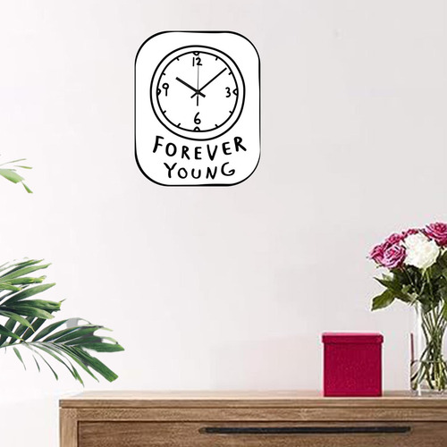 Reloj De Pared Acrílico Único Doodle Reloj Estilo C