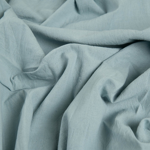 Tela Tusor Liviano Ancho 2.20mts 100% Algodón Lavado X Mt Aqua Liso