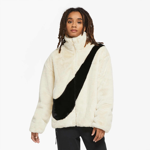 Campera Nike Swoosh Oversize Faux Fur Piel Forrada Abrigo