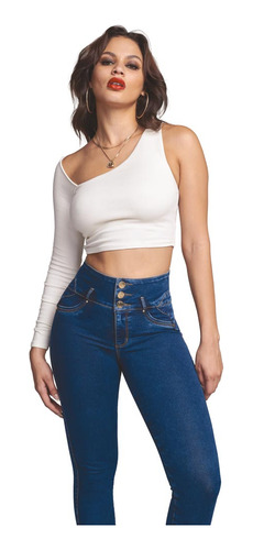 Jeans Skinny Stone Seven Jeans 6096 Mezclilla Para Mujer