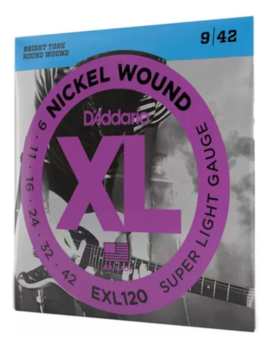 Encordado Daddario Exl120 Xl .09 042 Para Guitarra Electrica