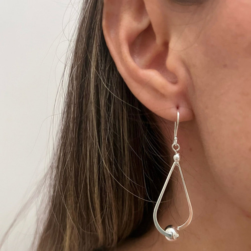 Aretes Largos De Plata .925 Gota Colgante Mujer Agálea