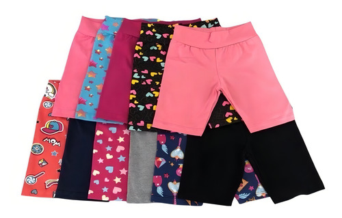 Kit 5 Bermuda Para Meninas Short Infantil Sortidos 1-14 Anos