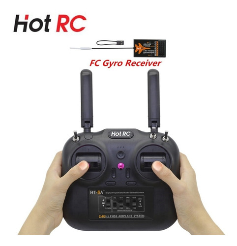 Imagen 6 de 7 de Sistema De Radio 6ch Hotrc Ht-6a 2.4g Receptor Fc Con Gyro