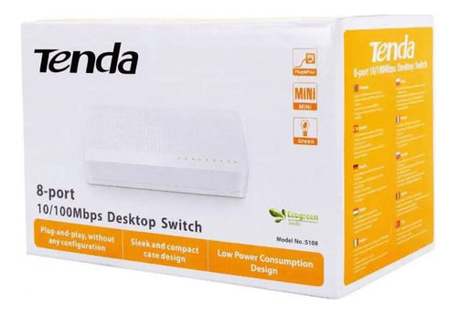 S108 Switch Tenda Fast Ethernet 8 Puertos 10/100 Mbps