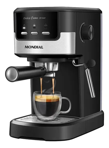 Cafeteira Espresso Dolce Crema 20 Bar Mondial Preto/Inox 1200W C-21-E-CNP