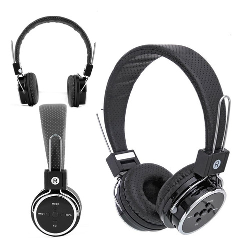 Fone De Ouvido Bluetooth Headphone Sem Fio Cartão Sd Preto