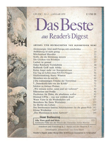  Revista Selecciones Readers Digest Nº1 Janua 1978 En Aleman