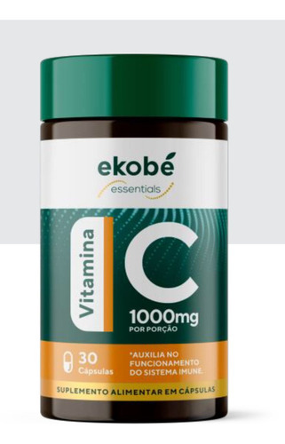Vitamina C 1000mg Imunidade | 30 Cápsulas | Ekobé Sabor Sem sabor