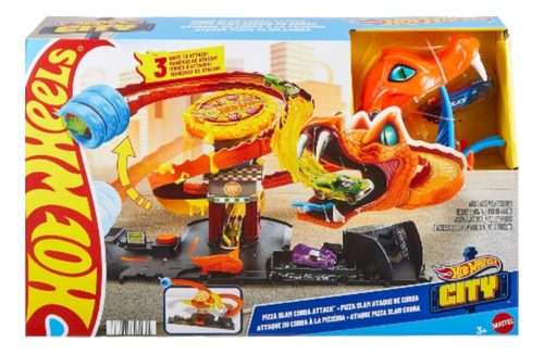 Playset Hot Wheels Pizza Ataque De Cobra Pista Lanzador City