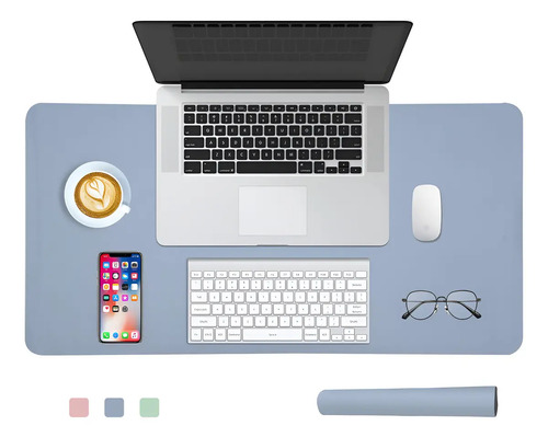 Mouse Pad Extragrande Antideslizante de PU Cimetech, Azul Acero para Escritorio y Oficina, 80 x 40 cm Azul acero