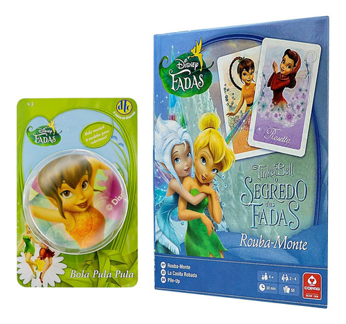 Jogo Rouba Monte Sininho Fadas Disney + Bolinha Pula Pula 