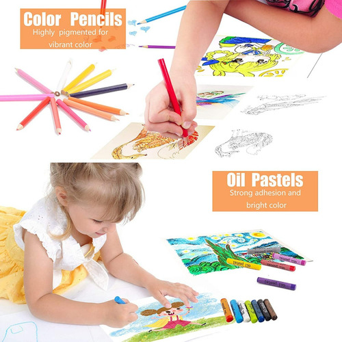 Set De Arte 150 Piezas - Maleta Lápices Colorear - Ideal Re