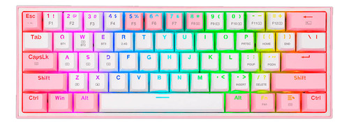 Tecl Meca Redragon Fizz Pro K616-rgb-wp Blanco/rosa Inglés Us