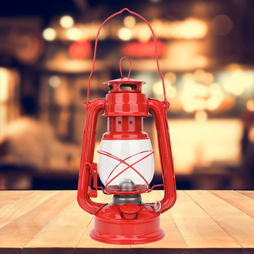 Farol Retro Rojo De Queroseno, Hierro, Estilo Vintage, Para
