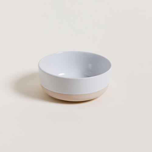 Bowl De Ceramica Toscana Blanco Base Beige 16 Cm