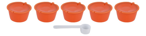 Cápsula De Café Naranja, 5 Unidades, 50 Ml, Reutilizable, Co