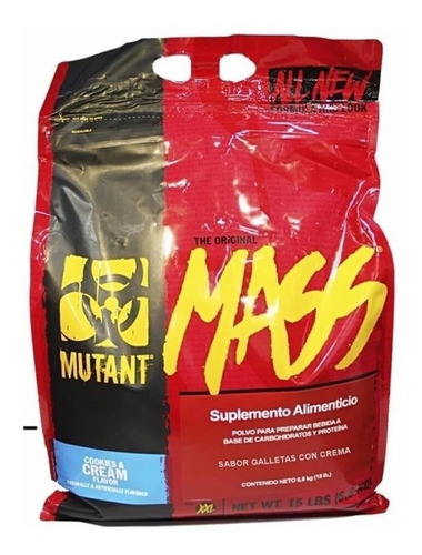 Imagen 3 de 3 de Suplemento en polvo Mutant Mass carbohidratos sabor cookies & cream en sachet de 6.8kg