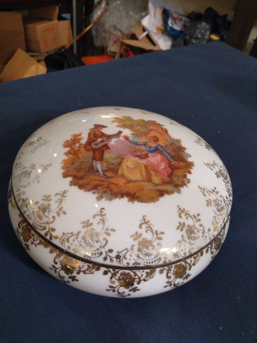 Limoge Antíguo Alajero O Caramelera Porcelana Francesa 