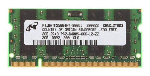 Memoria Micron Ddr2 2gb Pc2 6400s 800 Mhz 200 Pines Laptop