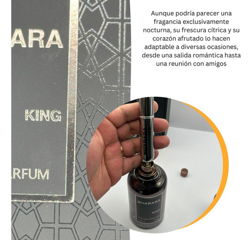 Perfume Bharara King Edp 100ml+atomizador Portátil Rellenabl