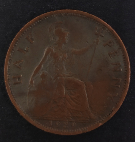 Moeda Half Penny Ano 1928 Reino Unido