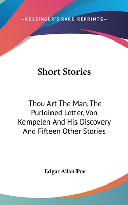 Libro Short Stories: Thou Art The Man, The Purloined Lett...