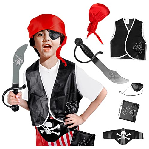 Conjunto De Disfraz De Pirata Niños, Disfraz De Pirata...