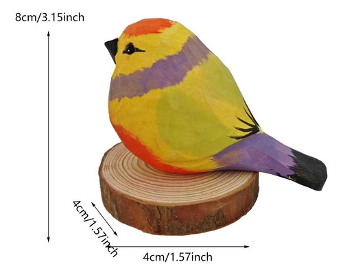 Estatua De Pájaro De Madera, Figura De Animal, Amarillo