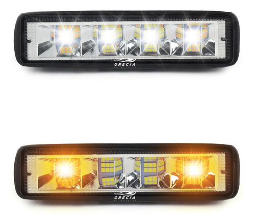 Par Faros 24 Hiper Led Barra Estrobo Blaco Ambar 