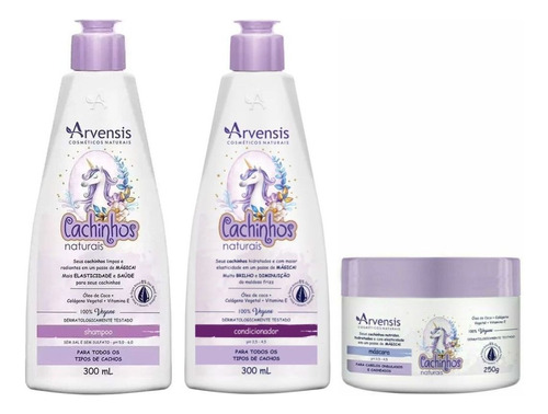 Kit Arvensis Cachinhos Shampoo Cond. Máscara Ondulados