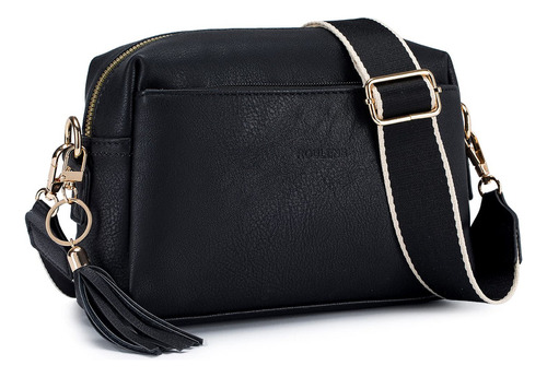 Bolso Negro Roulens Bolso Bandolera Pequeño Con Triple Crema