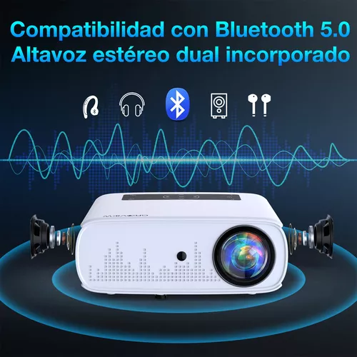 Mini proyector WiFi Bluetooth [enfoque eléctrico], Netflix nativo integrado  1080p 15000 lúmenes proyector portátil Smart TV, compatible con 4K, Office